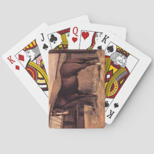 Baraja De Cartas Caballo de la Bahía Reddish en los establos