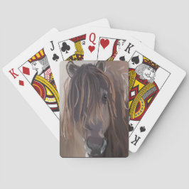 Baraja De Cartas Caballo marrón con cabello desordenado