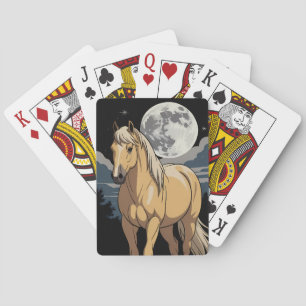 Baraja De Cartas Caballo Palomino A La Luz De La Luna