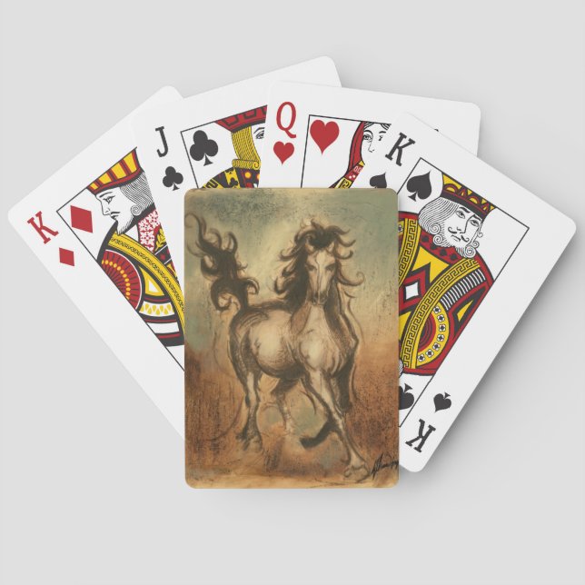 Baraja De Cartas Caballo salvaje y colores cálidos (Reverso)