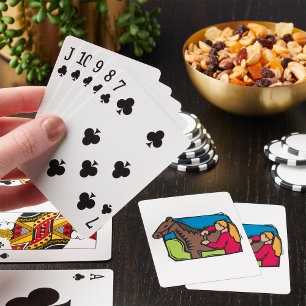 Baraja De Cartas Caballo y chica de granja