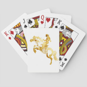 Baraja De Cartas Caballo y Jinete Dorados Abstractos