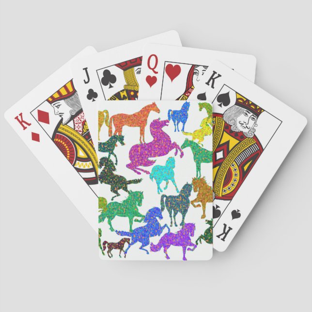 Baraja De Cartas Caballos arco iris - "¡Tonto por caballos!" (Reverso)