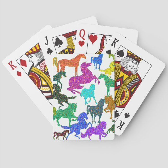 Baraja De Cartas Caballos arco iris - "¡Tonto por caballos!" (Reverso)