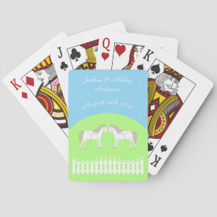 Baraja De Cartas Caballos Blancos Hermosos para Bodas Personalizado
