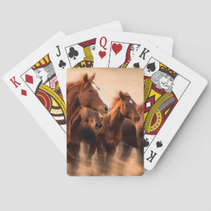 Baraja De Cartas Caballos corriendo, desenfoque y crines voladoras