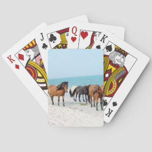 Baraja De Cartas Caballos en la costa nacional de Assateague