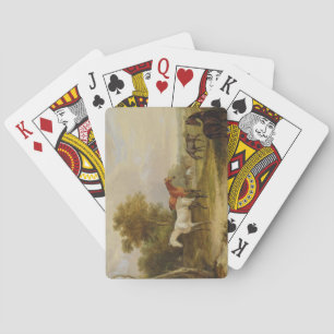 Baraja De Cartas Caballos que pastan: Un semental gris que pasta