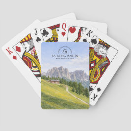 Baraja De Cartas Cabaña Alpina Dolomitas Acuarela Paisaje Natural