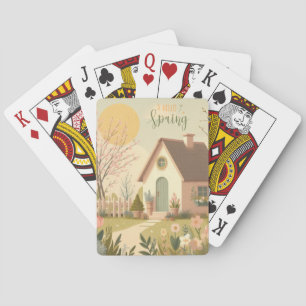 Baraja De Cartas Cabaña de campo floral/primavera