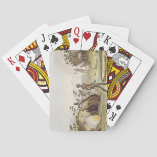Baraja De Cartas Cabaña nativa, Nueva Holanda, plato 64 de 'Le Cost
