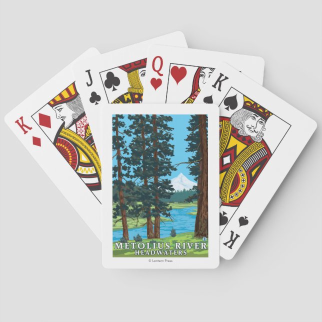 Baraja De Cartas Cabeceras del río de Metolius, Oregon (Reverso)