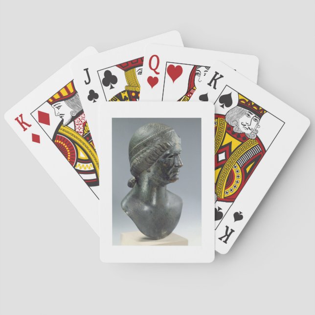 Baraja De Cartas Cabeza de bronce de una mujer, a veces identificad (Reverso)