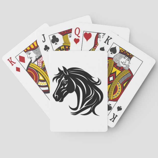 Baraja De Cartas Cabeza de caballo negro magnífico (Reverso)