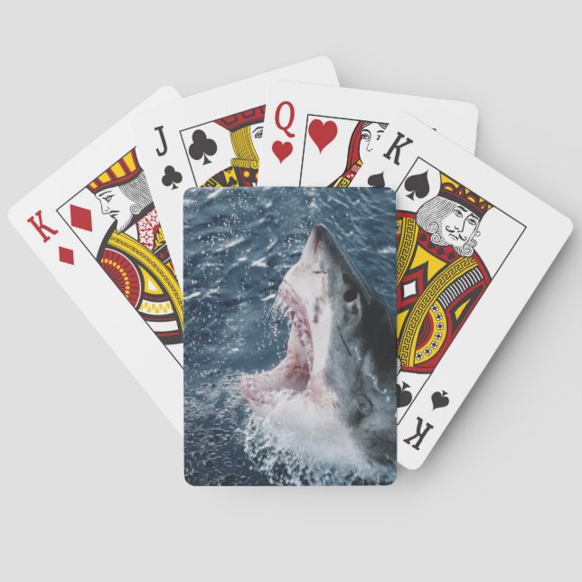 Baraja De Cartas Cabeza del gran tiburón blanco (Reverso)