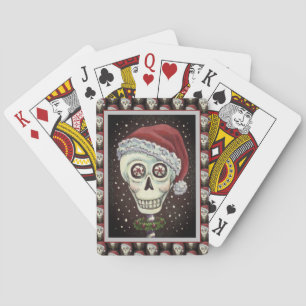 BARAJA DE CARTAS CABEZA MUERTA SANTA SKULL, NAVIDADES SKELETON HUMO