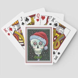 BARAJA DE CARTAS CABEZA MUERTA SANTA SKULL, NAVIDADES SKELETON HUMO