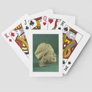 Baraja De Cartas Cabeza turbaned pulimentada de la piedra arenisca,