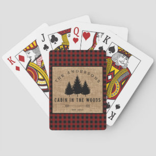Baraja De Cartas Cabina de nombre de familia rústica en los bosques