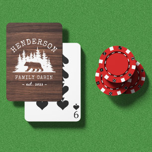 Baraja De Cartas Cabina Familia Oso Pine Wood
