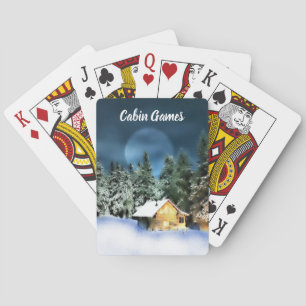 Baraja De Cartas Cabina Rustic Log Full Moon