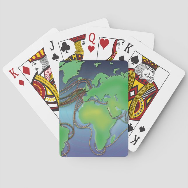 Baraja De Cartas Cabos del mundo - Cables submarinos (Reverso)