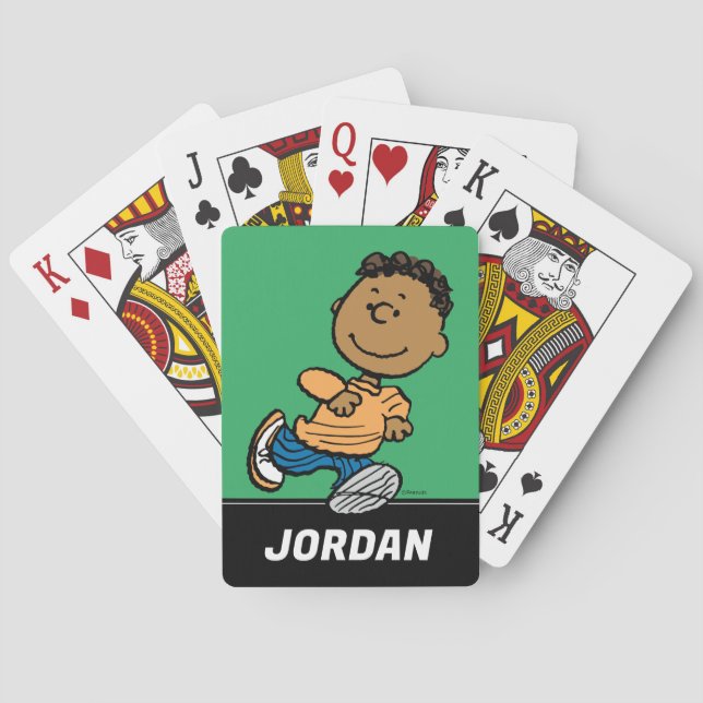 Baraja De Cartas Cacahuetes | Franklin Ejecutando tarjetas de repro (Reverso)