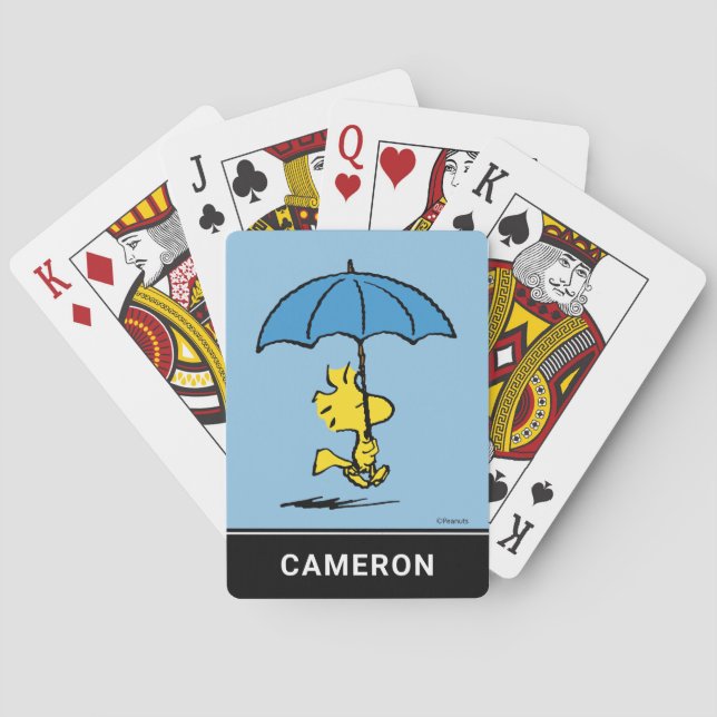Baraja De Cartas Cacahuetes | Tarjetas de juego de paraguas azules  (Reverso)