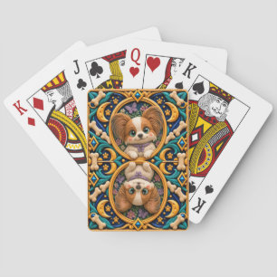 Baraja De Cartas Cachorro de Papillon Adorable, Perro Bebé
