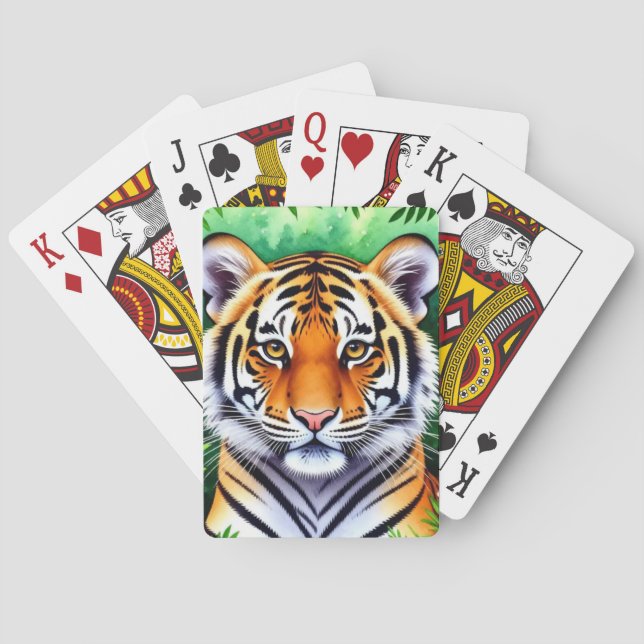 Baraja De Cartas Cachorro de tigre botánico audaz (Reverso)