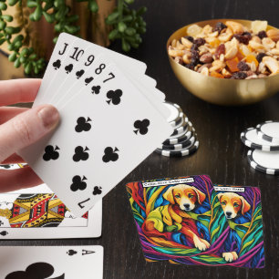 Baraja De Cartas Cachorro En Un Mundo Arcoiris Monograma Niños Part