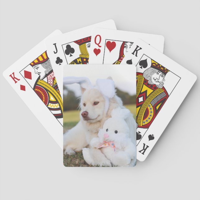 Baraja De Cartas Cachorro finlandés blanco (Reverso)