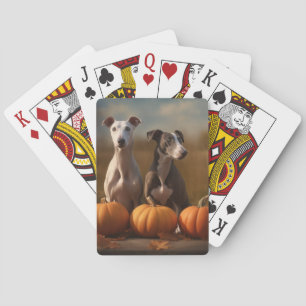 Baraja De Cartas Cachorro Galgo Delicia de Otoño Calabaza