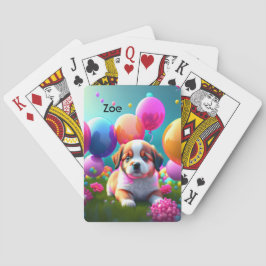 Baraja De Cartas cachorro lindo con globos - dulce