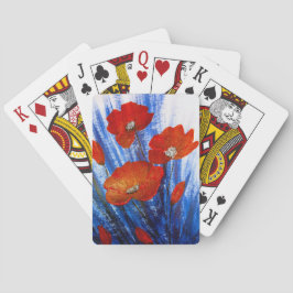 Baraja De Cartas Cachorros rojos en la hierba azul