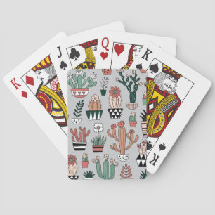 Baraja De Cartas Cactúos de brillo lindo: patrón dibujado a mano