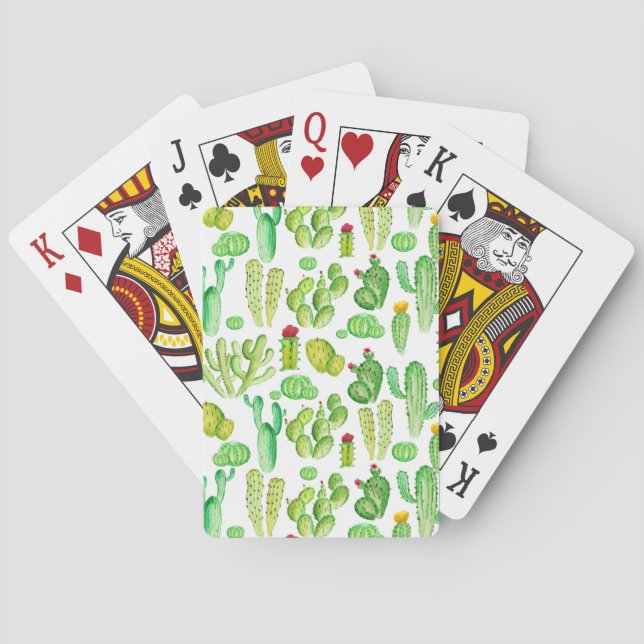 Baraja De Cartas Cactus acuarela (Reverso)