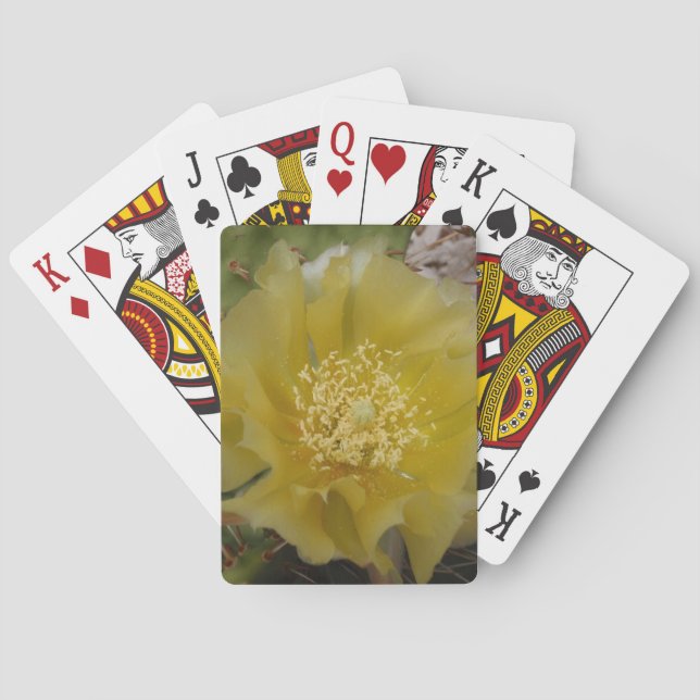 Baraja De Cartas Cactus Amarillo en Flor (Reverso)