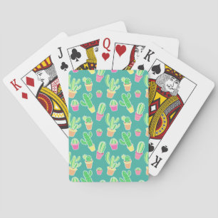 Baraja De Cartas Cactus de color de agua de neón en cacerolas