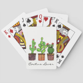 Baraja De Cartas Cactus lindo de la acuarela en potes