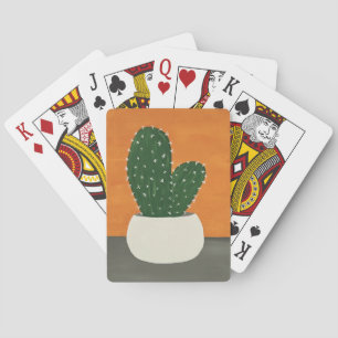 Baraja De Cartas Cactus postizas de acrílico gris y naranja