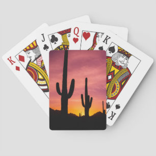 Baraja De Cartas Cactus saguaro al amanecer, Arizona