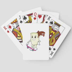 Baraja De Cartas Café como patinador con patineta