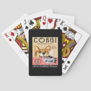 Baraja De Cartas Café Corgi Dog