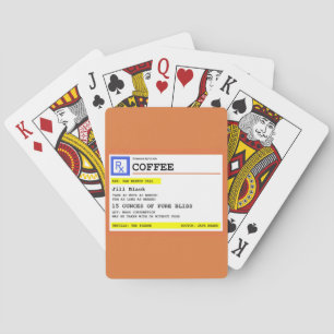 Baraja De Cartas Café de prescripción Gracioso Personalizado