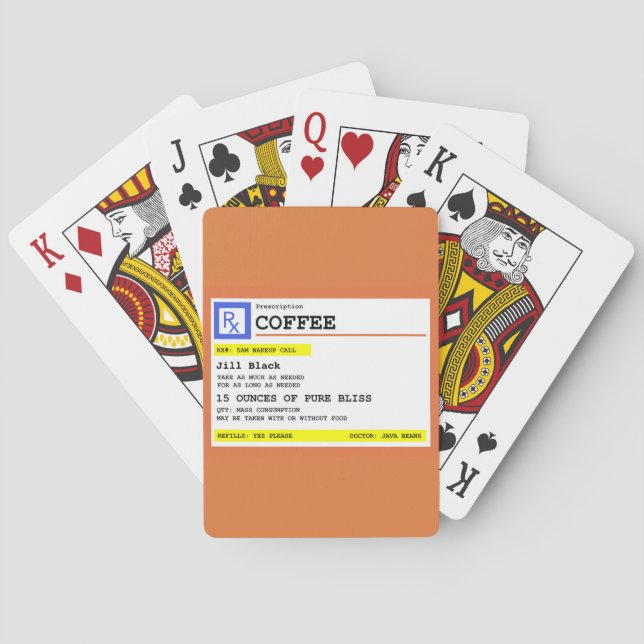 Baraja De Cartas Café de prescripción Gracioso Personalizado (Reverso)
