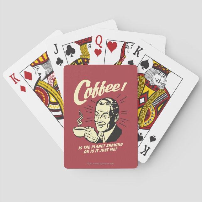 Baraja De Cartas Café: Es la sacudida o apenas yo del planeta (Reverso)