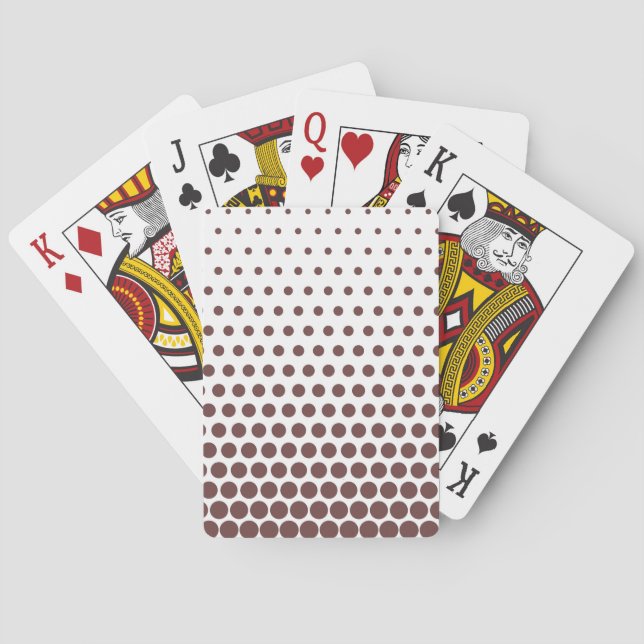 Baraja De Cartas Café Profundo Lunares Moderno Blanco (Reverso)