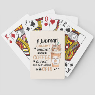 Baraja De Cartas Café y gatos - Arte Cute Kawaii