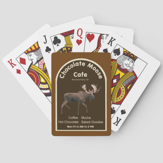 Baraja De Cartas Cafetería de chocolate Moose (Reverso)